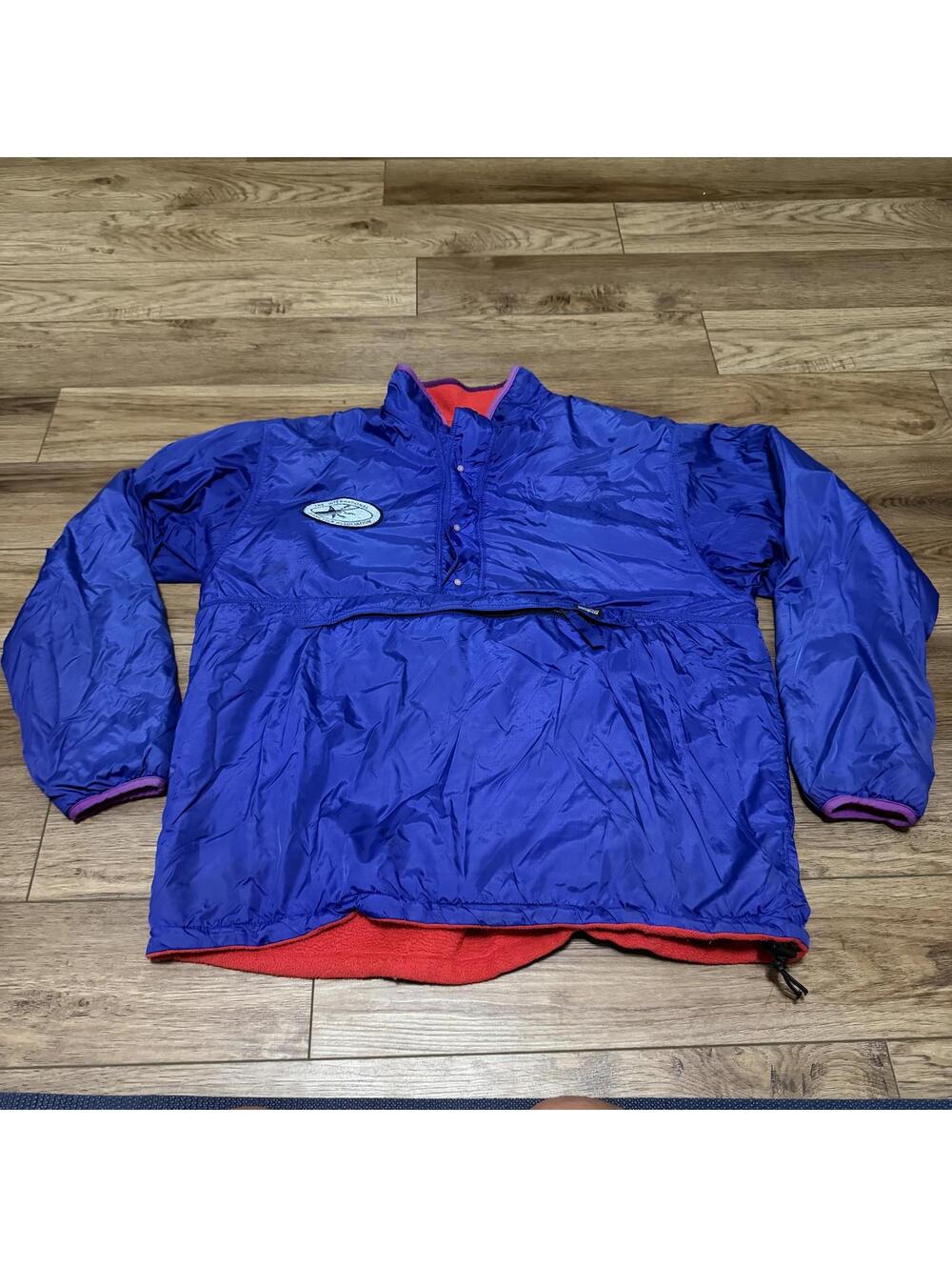 Vtg 1989 Patagonia Reversible Glissade Pullover Fleece XL Cobalt Red Made in USA